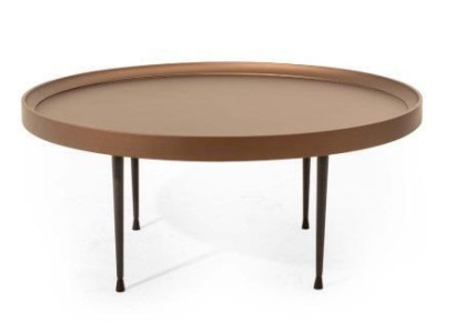 Industrial Design: Brown Round Coffee table with wooden top for the living room